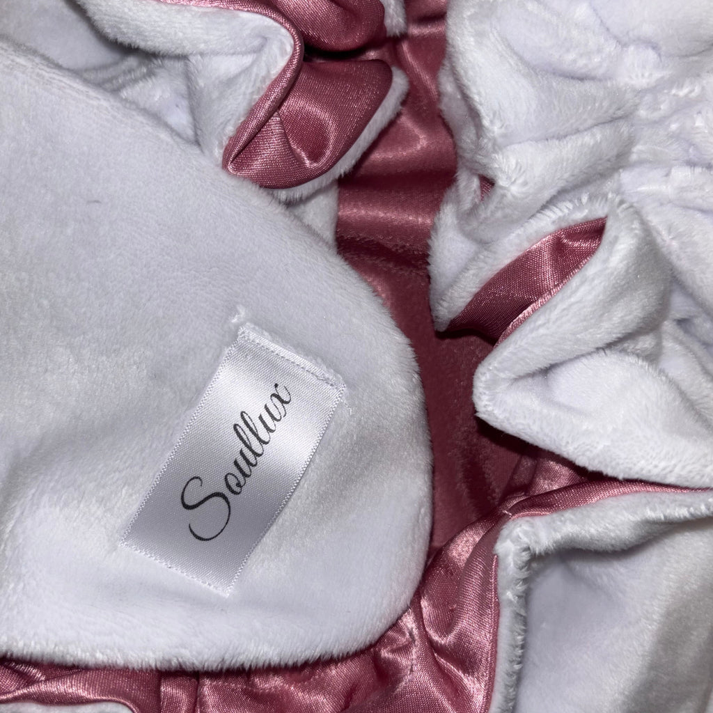 white and pink  , bunny bonnet