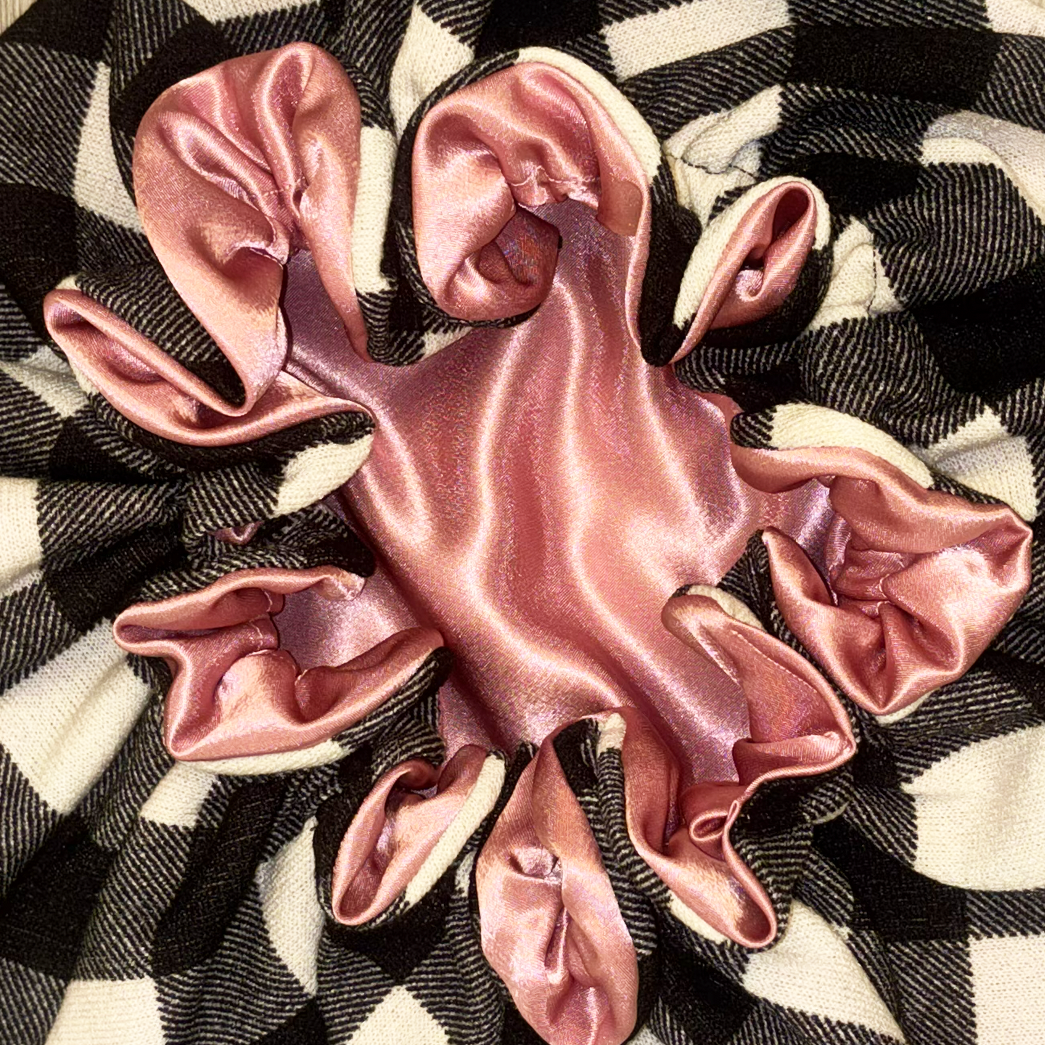 Pink and plaid bunny bonnet