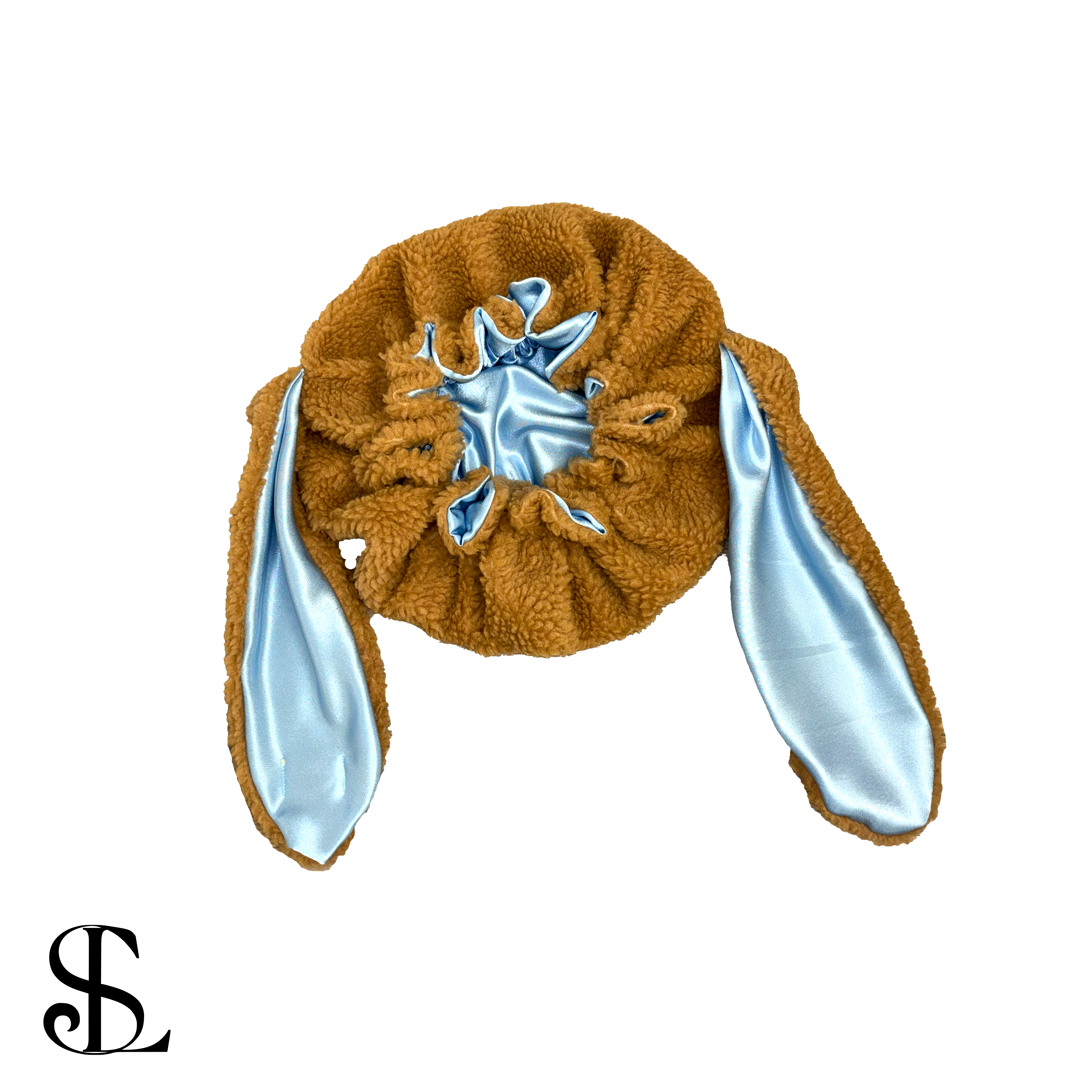 Baby Blue and Brown Bonnet